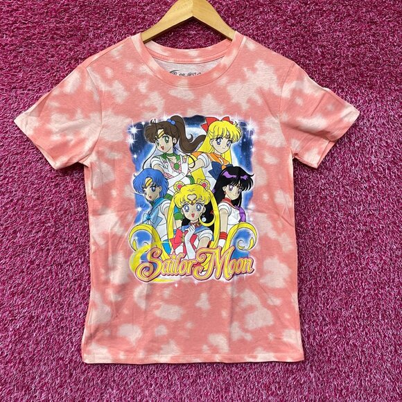Sailor Moon Sailor Guardians Pink Tie Dye T-Shirt Small - Picture 1 of 4